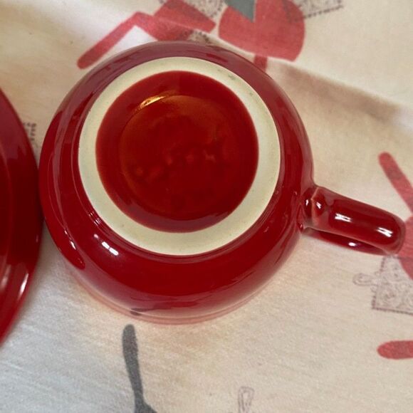 Fiestaware Scarlet Classic Teacup & Saucer - Picture 4 of 5